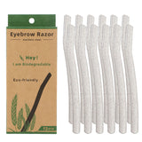 Biodegradable Wheat Straw Eyebrow Razor Trimmer -  Facial Dermaplaning Razor - Set of 3