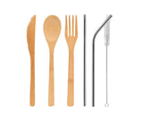 Bamboo Cutlery Flatware Utensils Set Reusable  Fork Spoon Knife