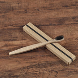Bamboo toothbrush - 10pc Eco Friendly - soft bristle tip charcoal