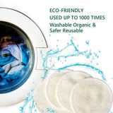 Organic Reusable  Bamboo & Cotton Makeup Remover Pads Rounds 20 pack