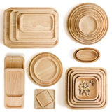 Scandinavian style light wood plates dishes trays