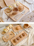 Scandinavian style light wood plates dishes trays