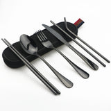 Eco-Friendly Cutlery Set Reusable Flatware with Portable Case