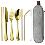 Eco-Friendly Cutlery Set Reusable Flatware with Portable Case