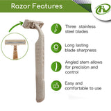 (new) Eco Friendly Biodegradable Disposable Razors - Made Of Wheat Straw
