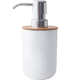Bamboo Wood Bathroom Set with Toothbrush Holder, Soap Dish, Soap Dispenser, and Toilet Brush Container