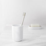 Bamboo Wood Bathroom Set with Toothbrush Holder, Soap Dish, Soap Dispenser, and Toilet Brush Container