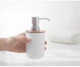 Bamboo Wood Bathroom Set with Toothbrush Holder, Soap Dish, Soap Dispenser, and Toilet Brush Container