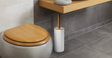 Bamboo Wood Bathroom Set with Toothbrush Holder, Soap Dish, Soap Dispenser, and Toilet Brush Container