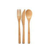 Bamboo Cutlery Flatware Utensils Set Reusable  Fork Spoon Knife