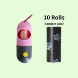 LED Light Poop Bag Dispenser for Night Dog Walks – Includes 10 Degradable Rolls
