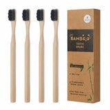 Biodegradable Bamboo Soft Toothbrush Environmentally Friendly - 4 Pieces