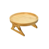 Foldable Sofa Tray Table Natural Wooden Sofa Armrest Clip-On Tray Household Portable Armrest Tray for Snacks Drinks Coffe Plate