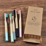 5-Pack Bamboo Toothbrush Biodegradable Adults