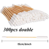 Pet Cotton Swabs With Bamboo Handles, 6 Inches Long, Gentle Cleaning Solution For Dogs &  Ear/Eye