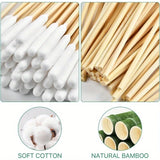 Pet Cotton Swabs With Bamboo Handles, 6 Inches Long, Gentle Cleaning Solution For Dogs &  Ear/Eye