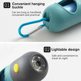 LED Light Poop Bag Dispenser for Night Dog Walks – Includes 10 Degradable Rolls