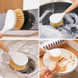 Kitchen Cleaning Brush Natural Wooden Handle