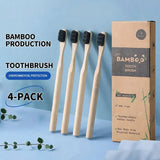 Biodegradable Bamboo Soft Toothbrush Environmentally Friendly - 4 Pieces