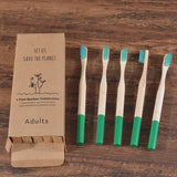 5-Pack Bamboo Toothbrush Biodegradable Adults