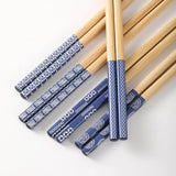 Handmade Bamboo Japanese Wood Chopsticks -  5 Pairs