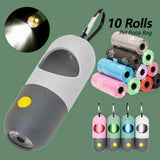 LED Light Poop Bag Dispenser for Night Dog Walks – Includes 10 Degradable Rolls