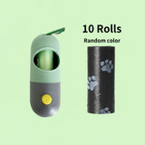 LED Light Poop Bag Dispenser for Night Dog Walks – Includes 10 Degradable Rolls