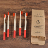 5-Pack Bamboo Toothbrush Biodegradable Adults