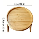 Foldable Sofa Tray Table Natural Wooden Sofa Armrest Clip-On Tray Household Portable Armrest Tray for Snacks Drinks Coffe Plate