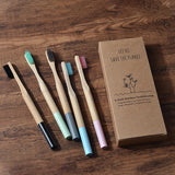 5-Pack Bamboo Toothbrush Biodegradable Adults