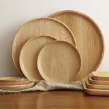 Japanese-Style Solid Oak Trays and Plates