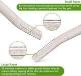 Biodegradable Wheat Straw Eyebrow Razor Trimmer -  Facial Dermaplaning Razor - Set of 3