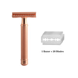 Reuseable Men's Double Edge Razor - Shaver - Bonus 20 Blades