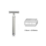 Reuseable Men's Double Edge Razor - Shaver - Bonus 20 Blades