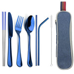 Eco-Friendly Cutlery Set Reusable Flatware with Portable Case