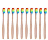 Bamboo Toothbrush Soft Colorful Head 5 or 10 pcs - Adults